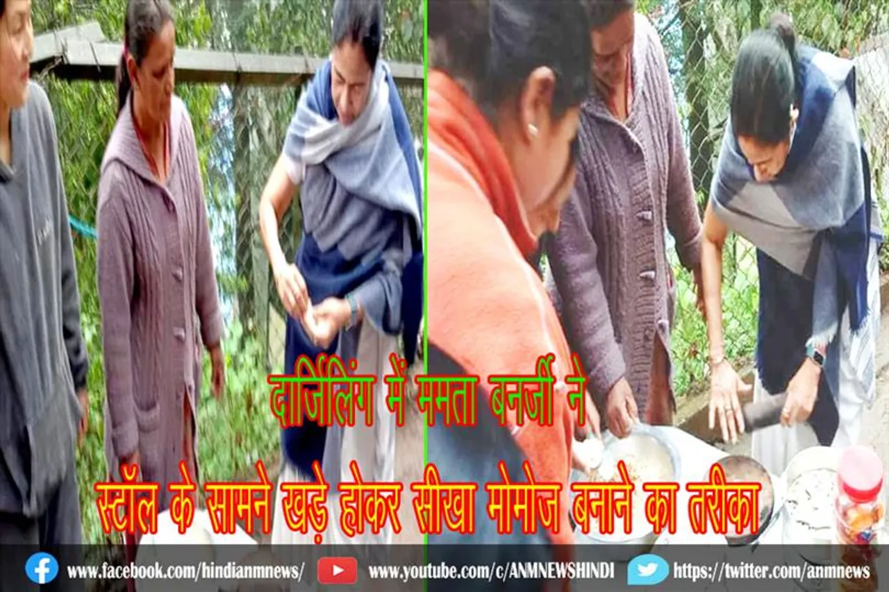 दार्जिलिंग में ममता बनर्जी ने स्टॉल के सामने खड़े होकर सीखा मोमोज बनाने का तरीका