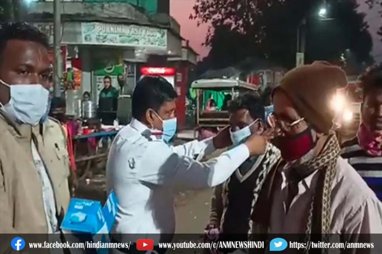 इन इलाके में मास्क वितरण किया गया