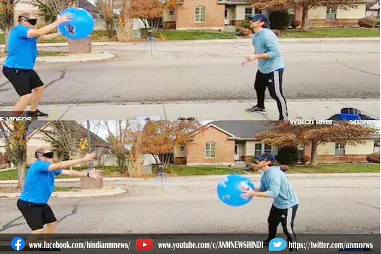 विश्व रिकॉर्ड: बंद आंखो से 30 सेकेंड में 35 बार केच की बॉल