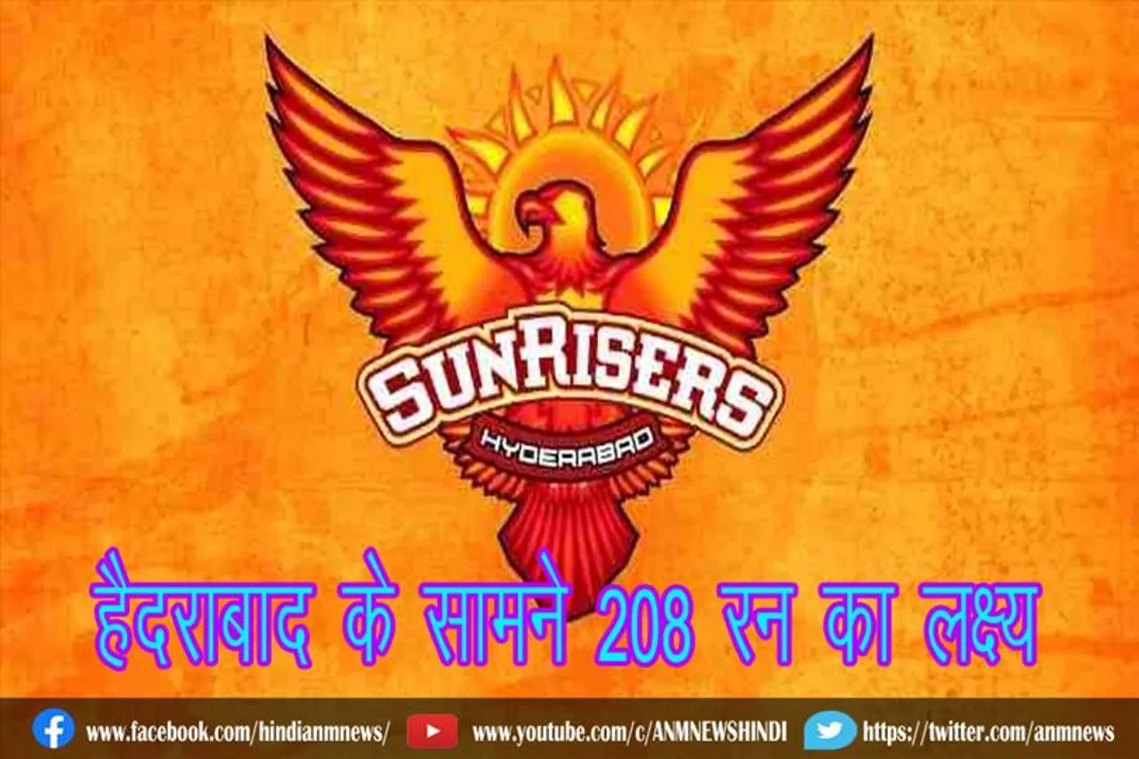 पॉवेल और वॉर्नर की शतकीय साझेदारी से हैदराबाद के सामने 208 रन का लक्ष्य