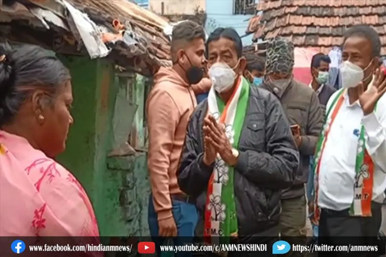टीएमसी के प्रत्याशी ने घर घर जाकर किया चुनाव प्रचार