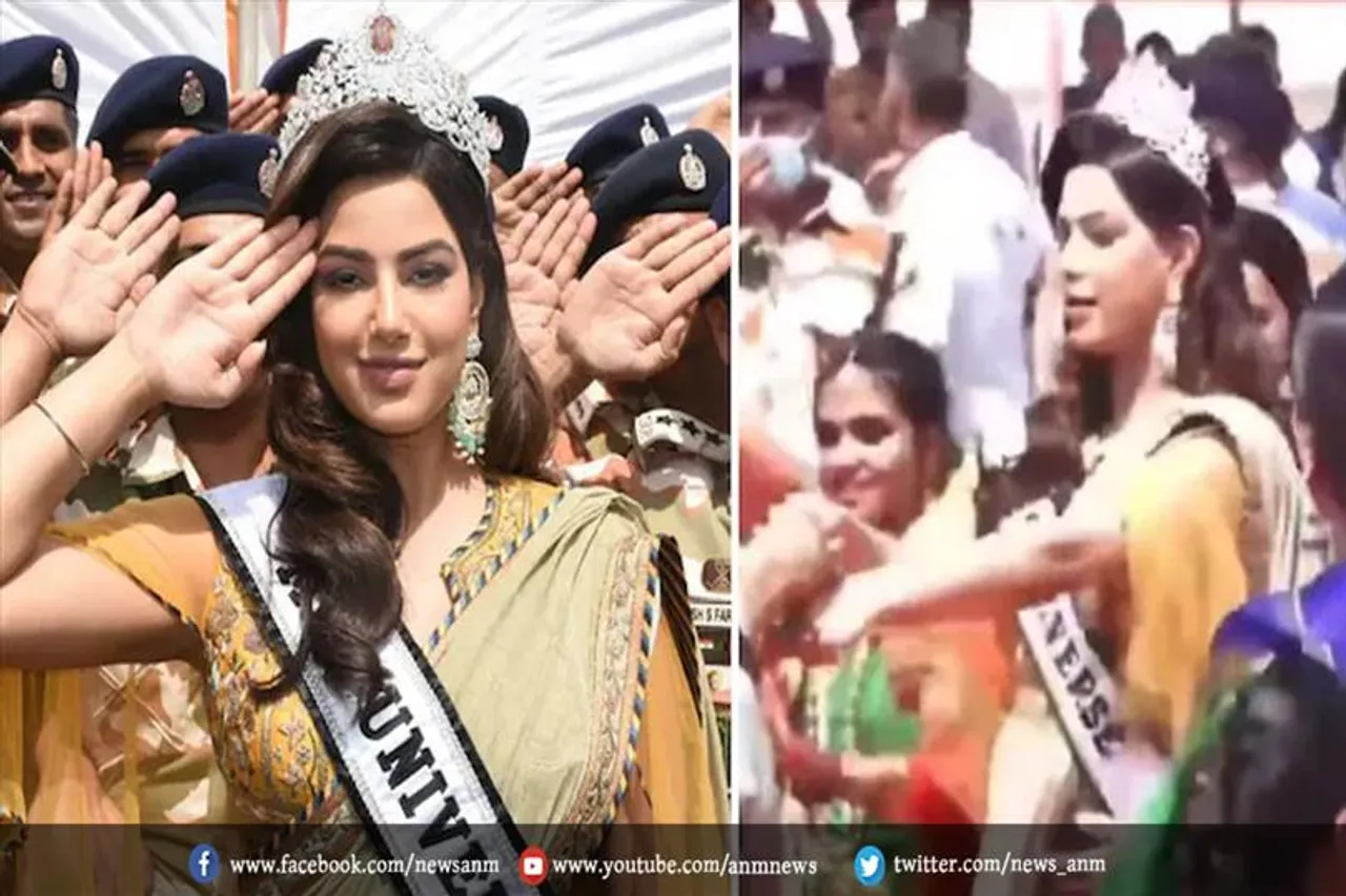 इंडियन फोर्स के साथ मिस यूनिवर्स का डांस