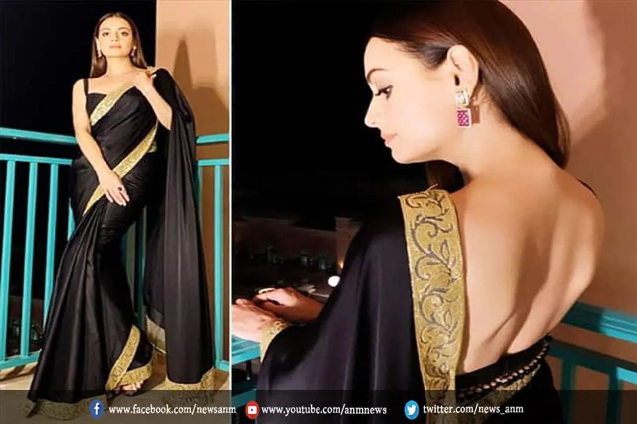 ब्लैक ब्यूटी बनकर रिसेप्शन पार्टी में शामिल हुई दिया मिर्जा