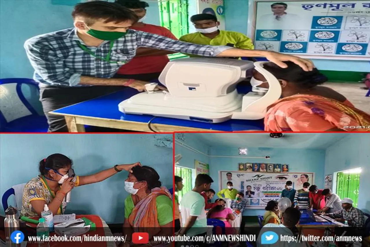 नि:शुल्क नेत्र शिविर में 100 लोगों ने कराई जांच