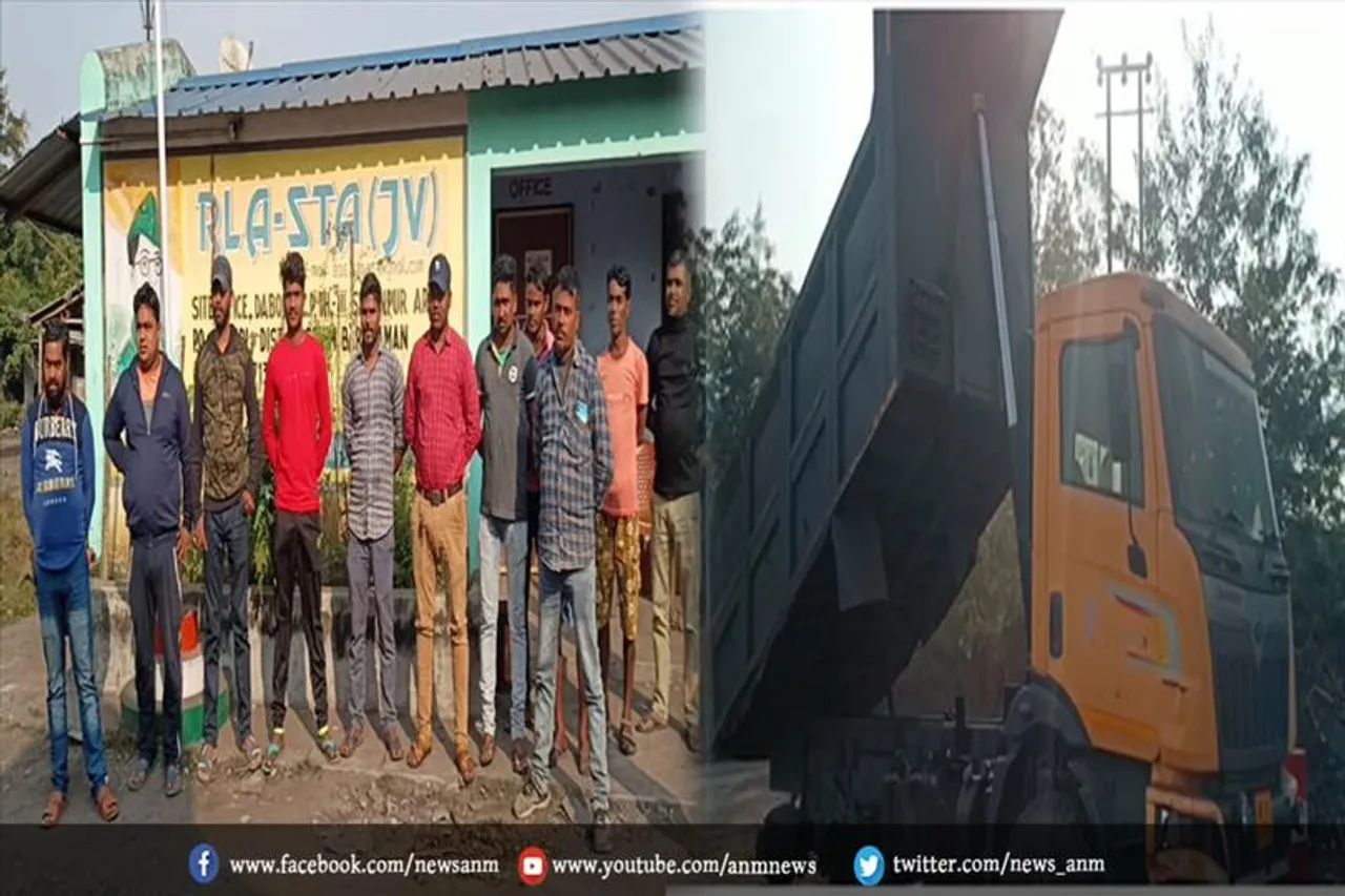 डाबर कोलियारी में कार्यरत आउटसोर्सिंग कंपनी के मजदूरों ने तीन माह के बकाया वेतन को लेकर किया प्रदर्शन