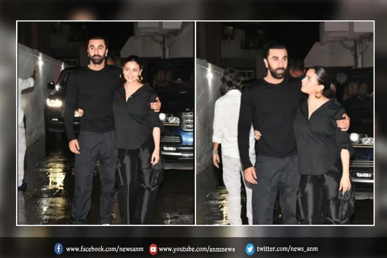 ऑल ब्लैक लुक में रणबीर-आलिया