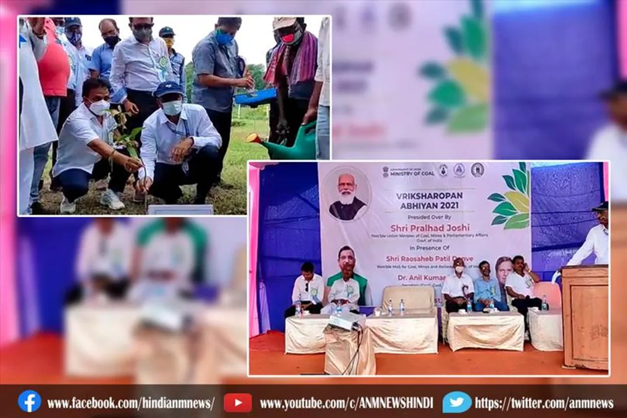 कोल इंडिया द्वारा आज कोलियरी इलाकों मे किया गया वृक्षारोपण