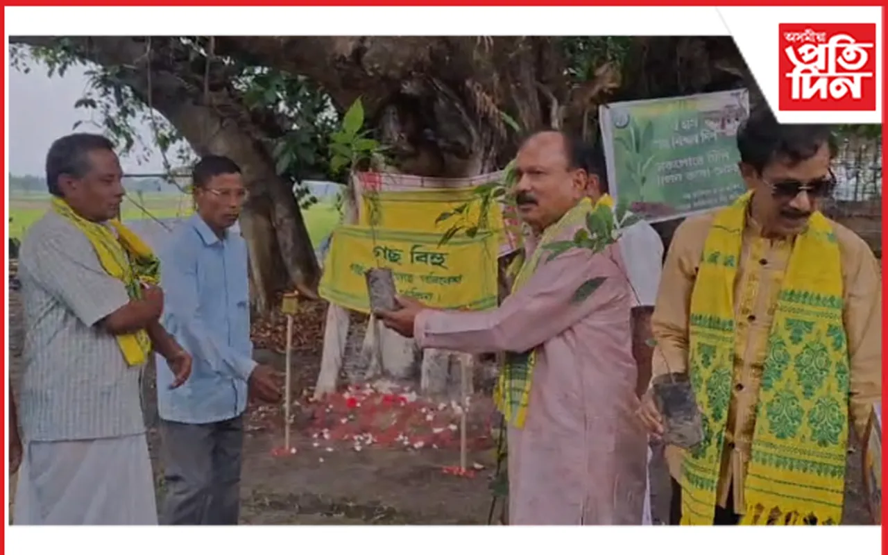 ধুবুৰীৰ ধোৰাৰঘাটত কল্পতৰুৰ উদ্যোগত গছ বিহু উদযাপন