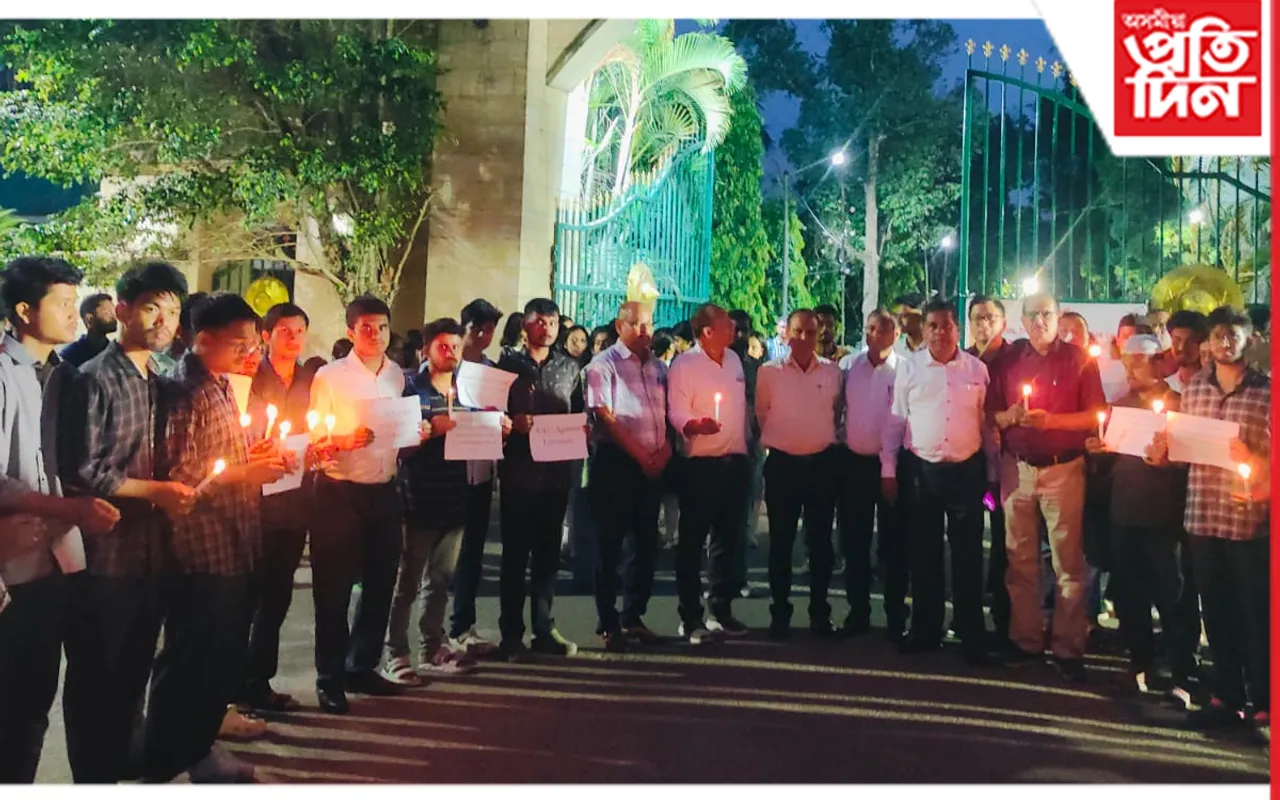 সন্ত্ৰাসবাদৰ বিৰুদ্ধে অসম কৃষি বিশ্ববিদ্যালয়ৰ প্ৰতিবাদ