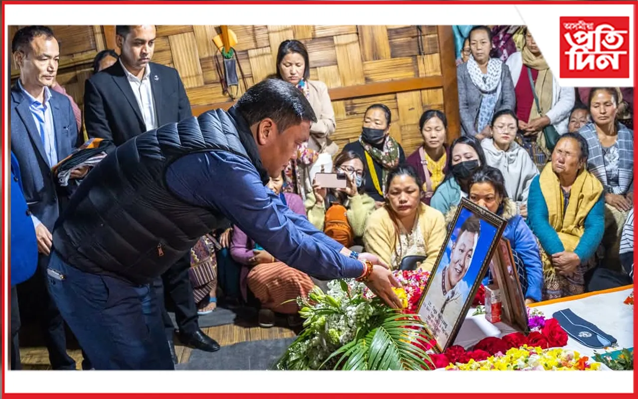 জিৰোলৈ ঘৰলৈ অনা হ'ল শ্বহীদ তাগে হাইলিয়াঙৰ নশ্বৰদেহ 