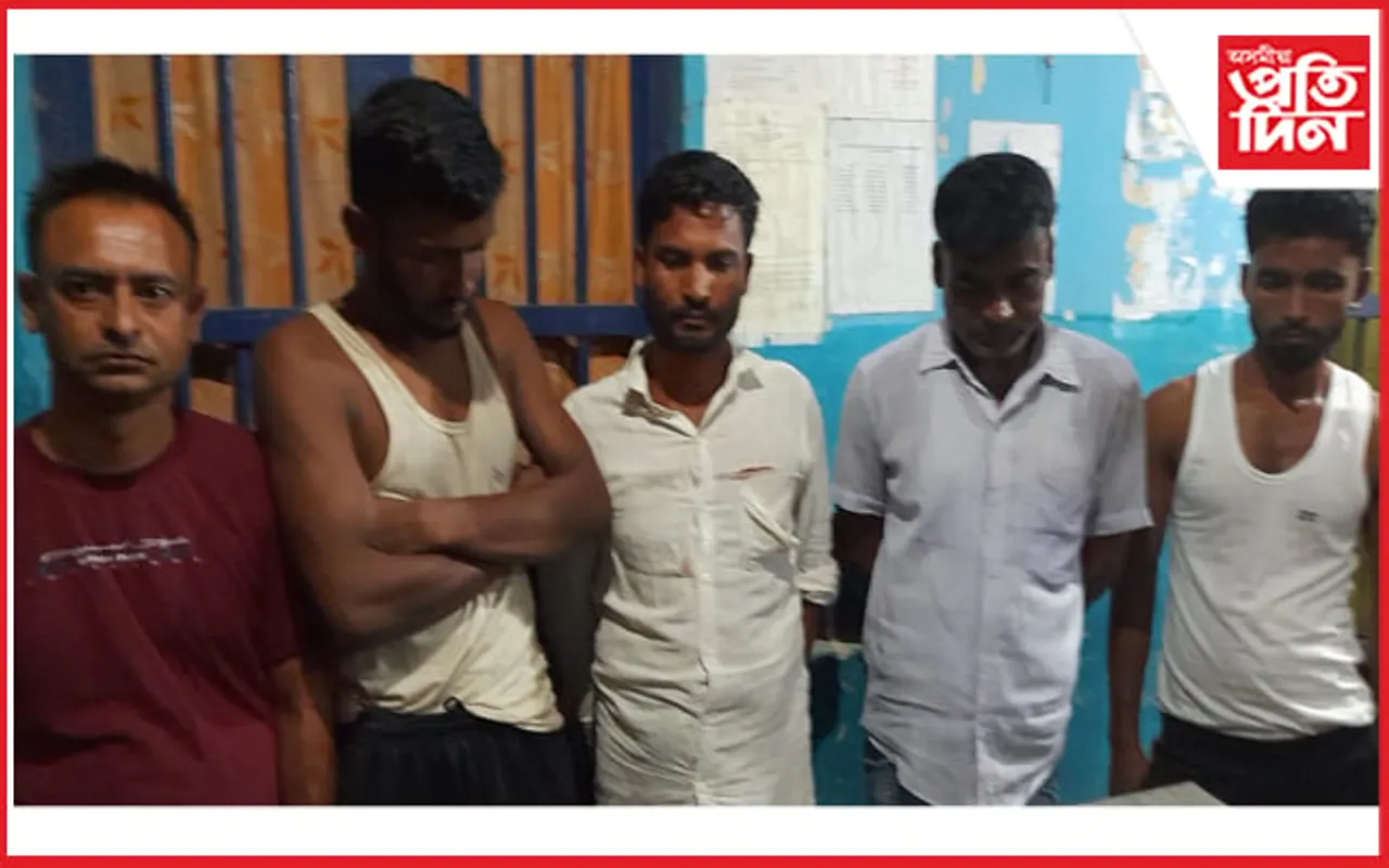 মৈৰাবাৰী আৰক্ষীৰ জালত ৫ জনকৈ কুখ্যাত জুৱাৰী
