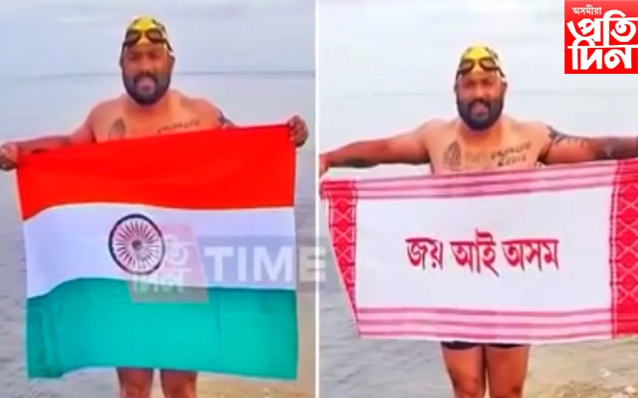 প্ৰথমজন অসমীয়া; নৰ্থ চেনেল সাঁতুৰি পাৰ হ'ল এলভিছ আলী হাজৰিকাই...