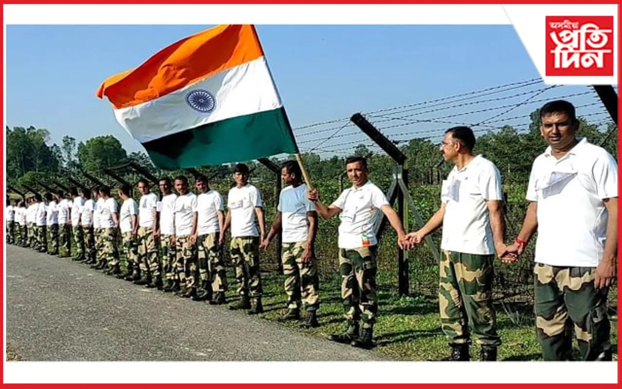 মানকাচৰৰ ভাৰত-বাংলাদেশ সীমান্তত ৰাষ্ট্ৰীয় একতা দিৱস পালন...
