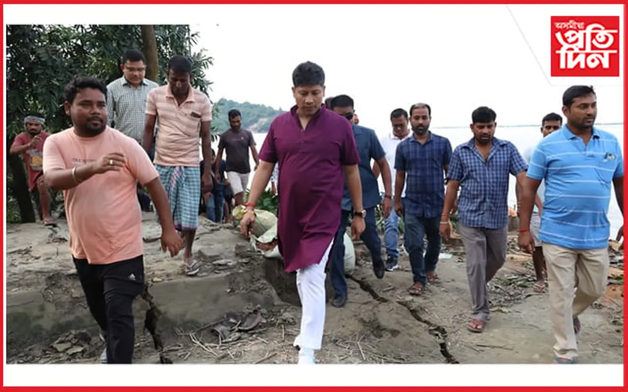 মায়ঙৰ খহনীয়া অঞ্চল পৰিদৰ্শন মন্ত্ৰী পীযুষ হাজৰিকাৰ...