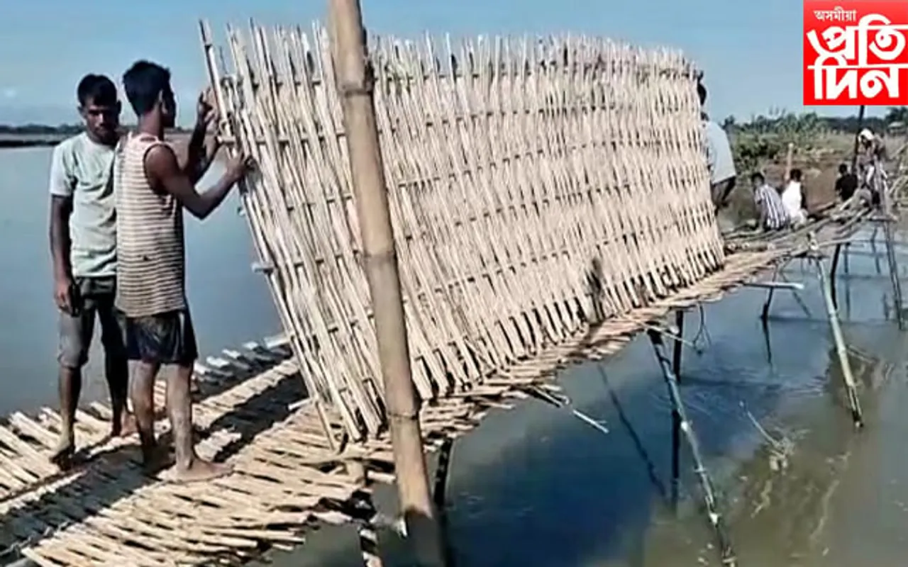 এখন দলং বিচাৰি ১৫ বছৰে হাঁহাকাৰ কৰি বিমুখ হোৱা গঞাই নিৰ্মাণ কৰিলে ১০০মিটাৰ দৈৰ্ঘৰ দলং