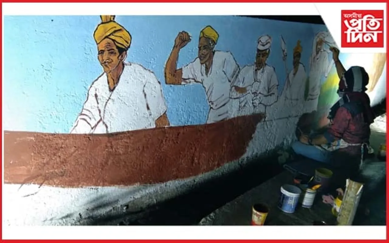 লাচিত বৰফুকনৰ ৪০০ সংখ্যক জন্ম জয়ন্তী উপলক্ষে মঙলদৈত দেৱাল অংকন...
