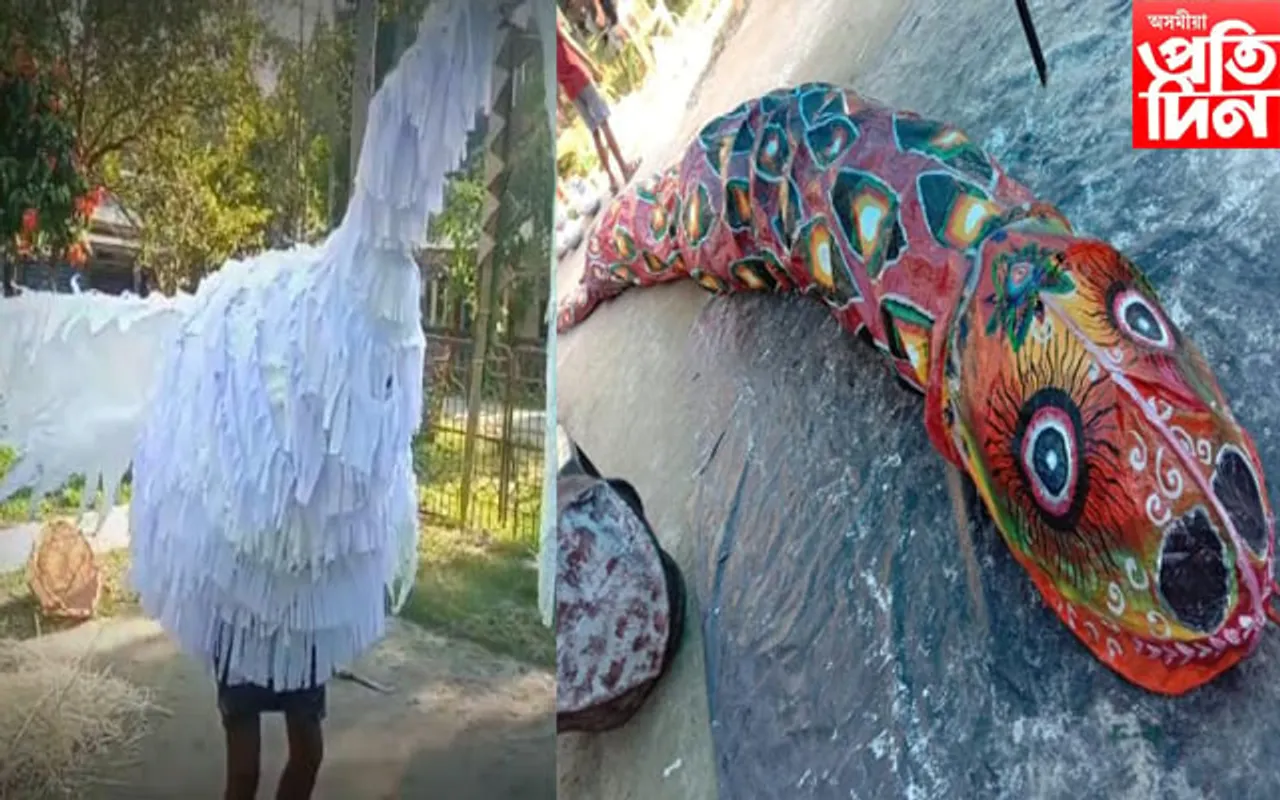 সমাগত ৰাস মহোৎসৱ: ভাস্কৰ্য্য শিল্পৰে সাজু হৈছে নগাঁৱৰ "বৃন্দাবন মঞ্চ"