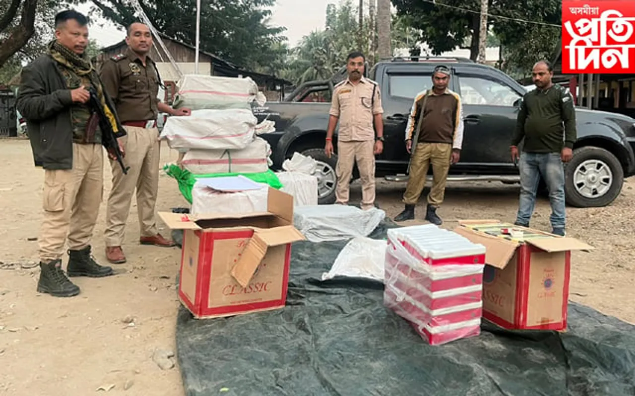 বকোত বৃহৎ পৰিমাণৰ বিদেশী চিগাৰেট জব্দঃ এজনক আটক...