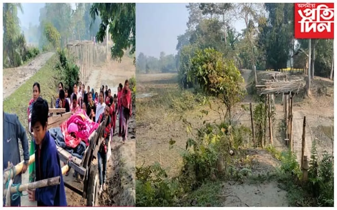এম্বুলেন্সৰ সলনি ঘোঁৰা গাড়ীত ৰোগীক নিলে চিকিৎসালয়লৈ