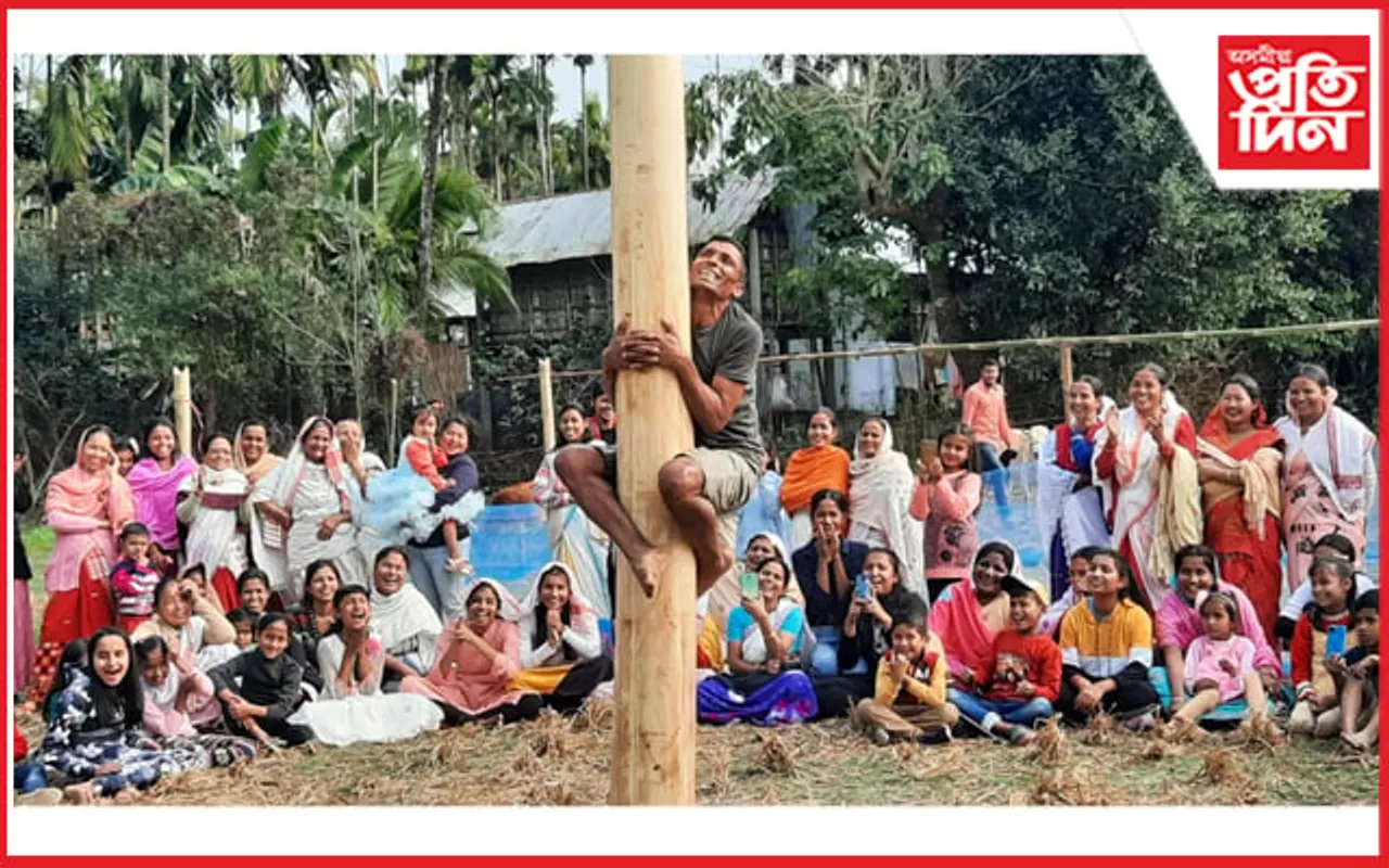 পৰম্পৰাগত খেল-ধেমালিৰে ঢকুৱাখনাত ভোগালী উদযাপন...