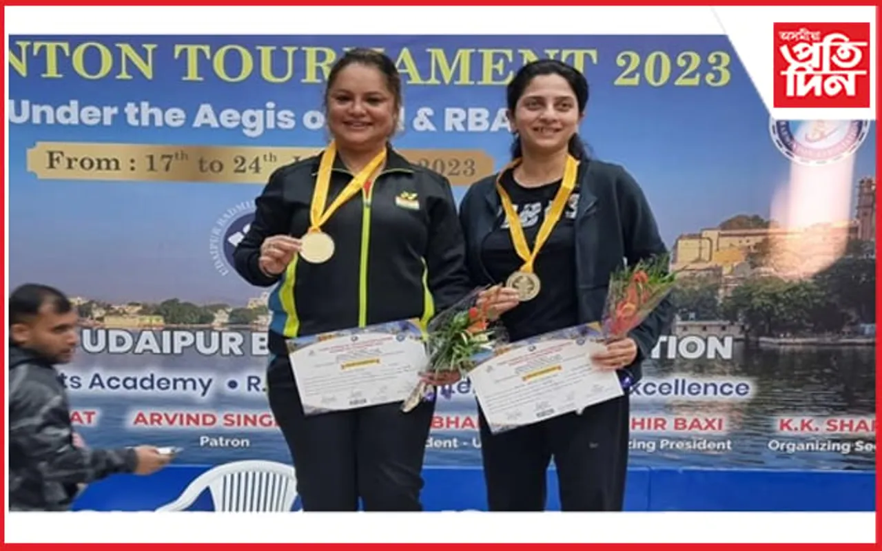 অল ইণ্ডিয়া মাষ্টাৰ্ছ ৰেংকিং বেডমিণ্টন টুৰ্ণামেণ্ট, ২০২৩ ত ৪০ উৰ্ধৰ ৱমেনছ ডাবলছত স্বৰ্ণ জয় সুমিত্ৰা পূজাৰীৰ