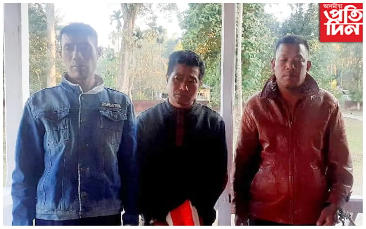 জয়পুৰ বন বিভাগৰ  সাফল্য; গ্ৰেপ্তাৰ তিনি চোৰাং চিকাৰী