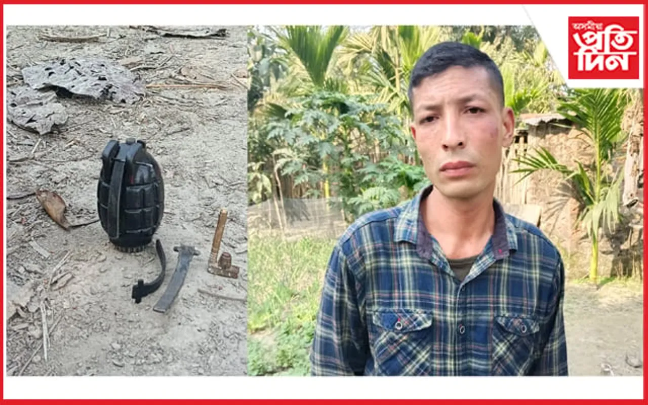 ৰৌতাত গ্ৰেনেডসহ এজনক আটক...