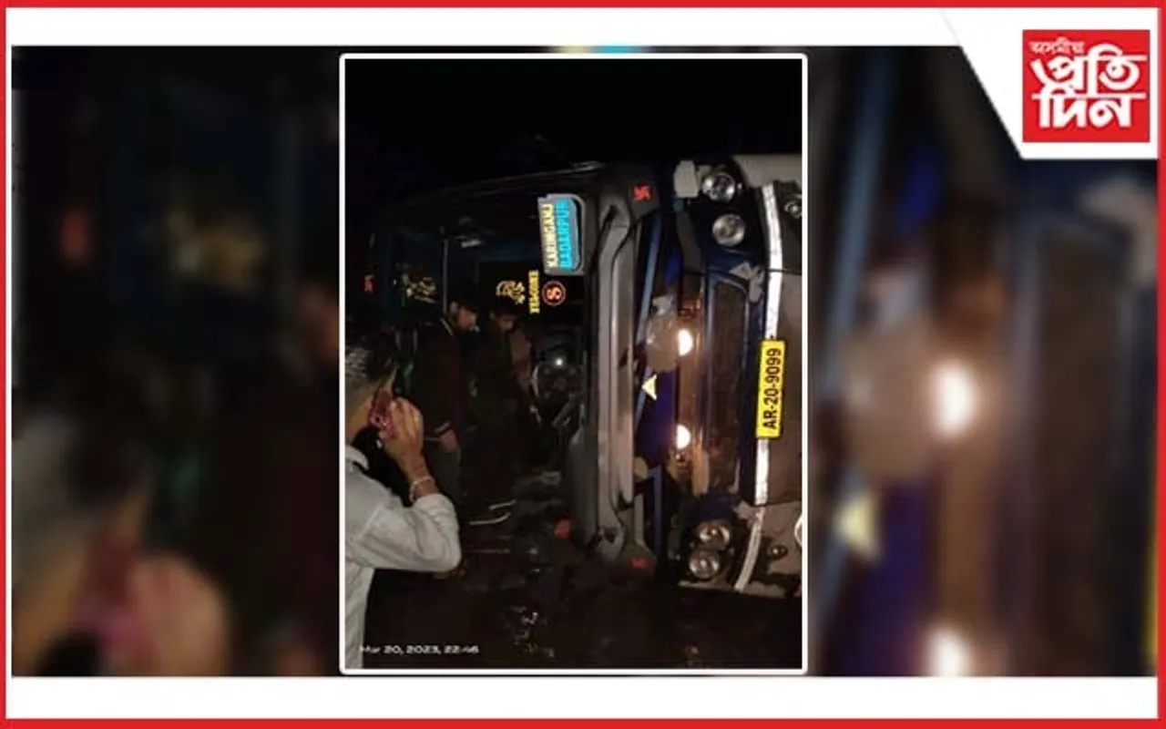 মেঘালয়ত পথৰ ওপৰত বাগৰি পৰিল গুৱাহাটীৰ পৰা যোৱা বাছ...