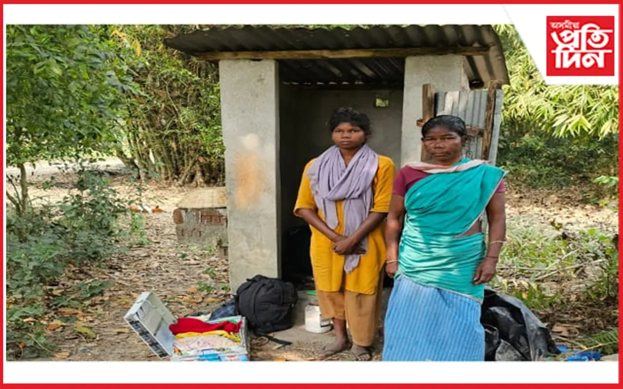 এহাল মাতৃ-কন্যাৰ কৰুণ গাঁথাঃ থাকিবলৈ নাই ঘৰ,মকুলি আকাশৰ তলত ৰন্ধা-বঢ়া