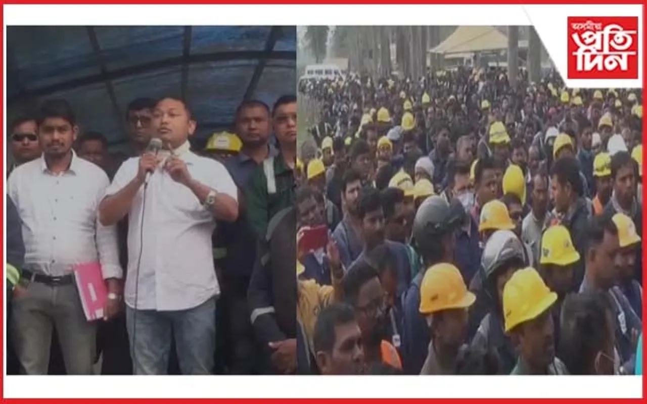 শ্ৰমিকৰ প্ৰতিবাদত কঁপিল এন আৰ এলৰ প্ৰগতি দ্বাৰ