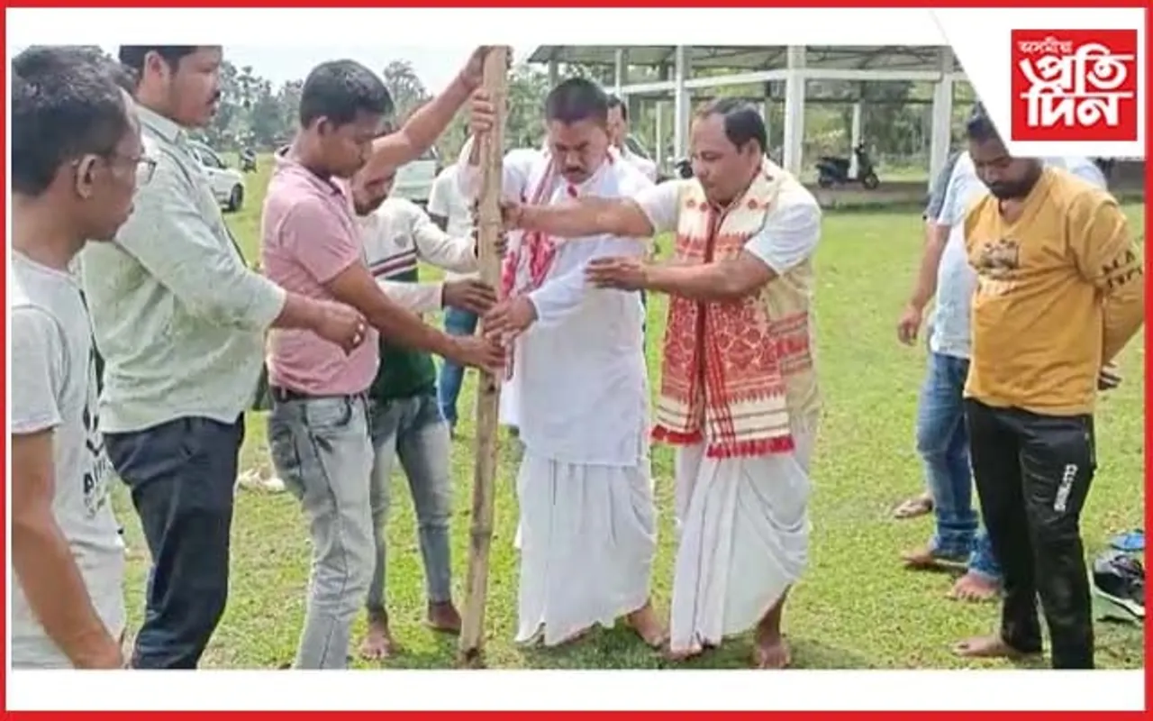 চৰাইদেউ মথুৰাপুৰ ব’হাগী উৎসৱৰ লাইখুঁটা স্থাপন ...