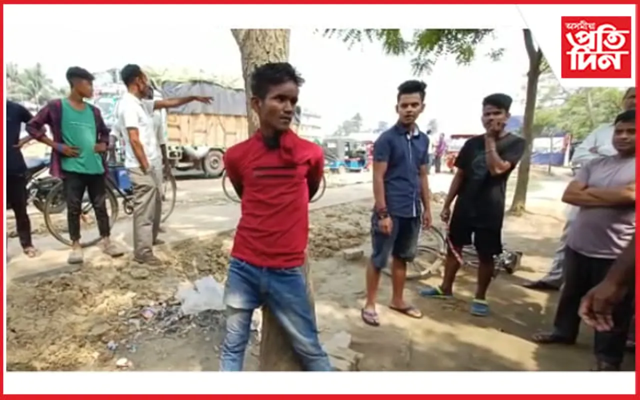 কঠীয়াতলীত চোৰৰ বিলৈ : গছত বান্ধি থলে চুৰক...