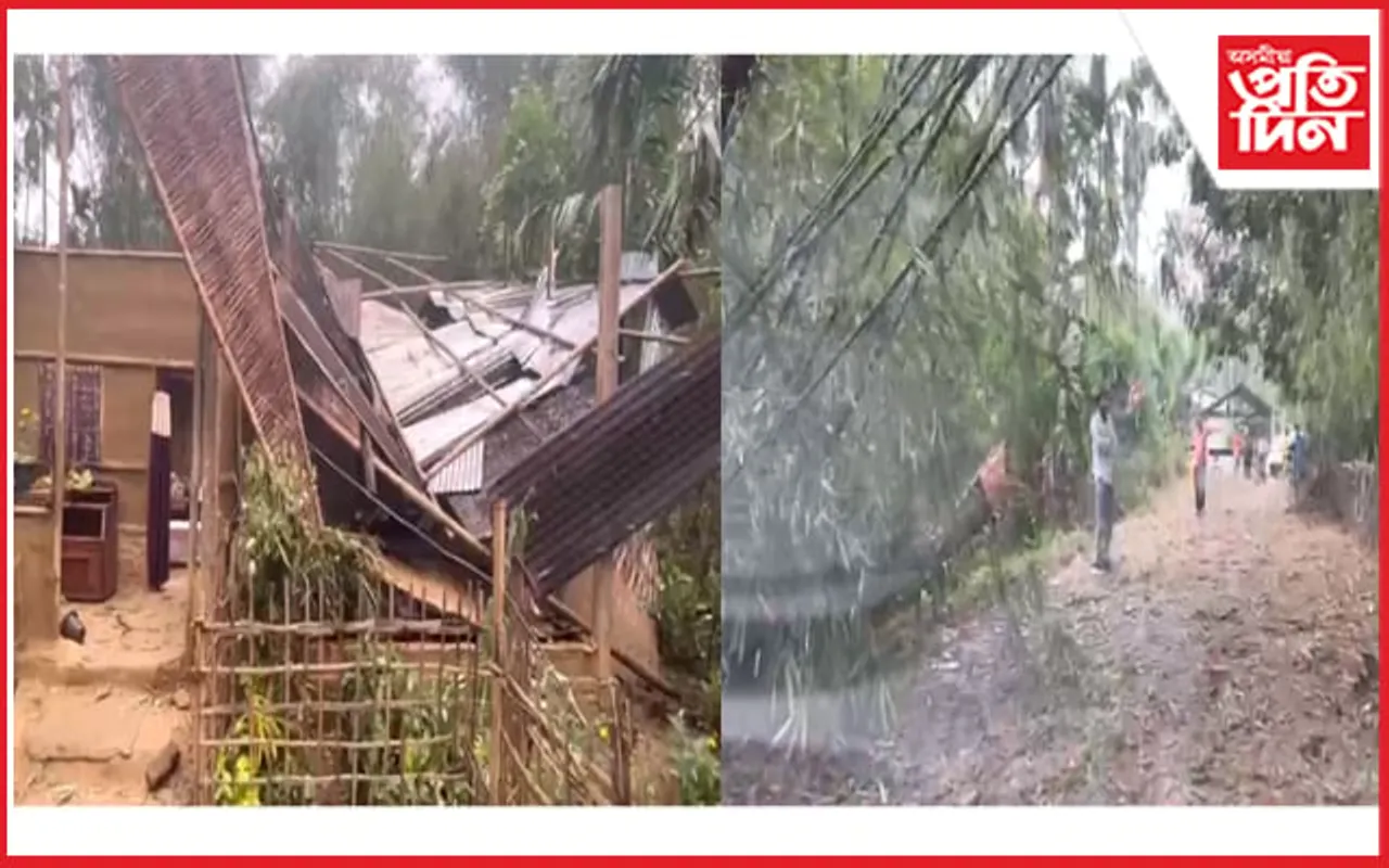 চাবুৱাত বিধ্বংসী ধুমুহা: উচন হ'ল শতাধিক ঘৰ-বাৰী...