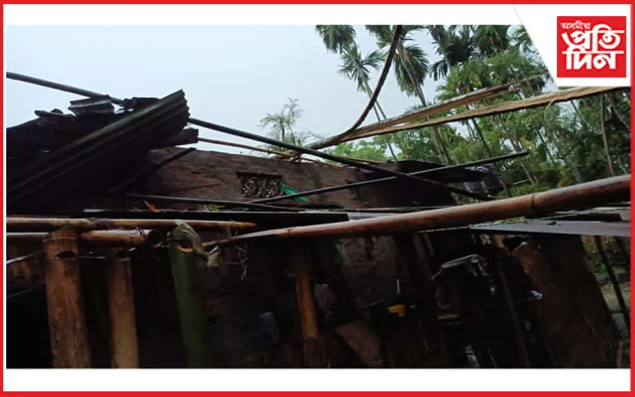 টেঙাখাতত ধুমুহাত বিধ্বস্ত বহু পৰিয়ালে উদং চালিৰ তলতে কটাইছে নিশা...                         