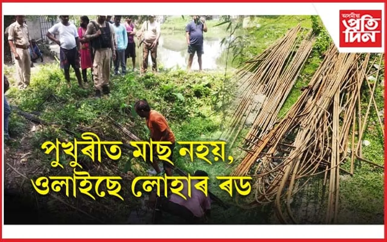 পুখুৰীত মাছ নহয়, লোহাৰ ৰড বিচাৰি আৰক্ষীৰ অভিযান...