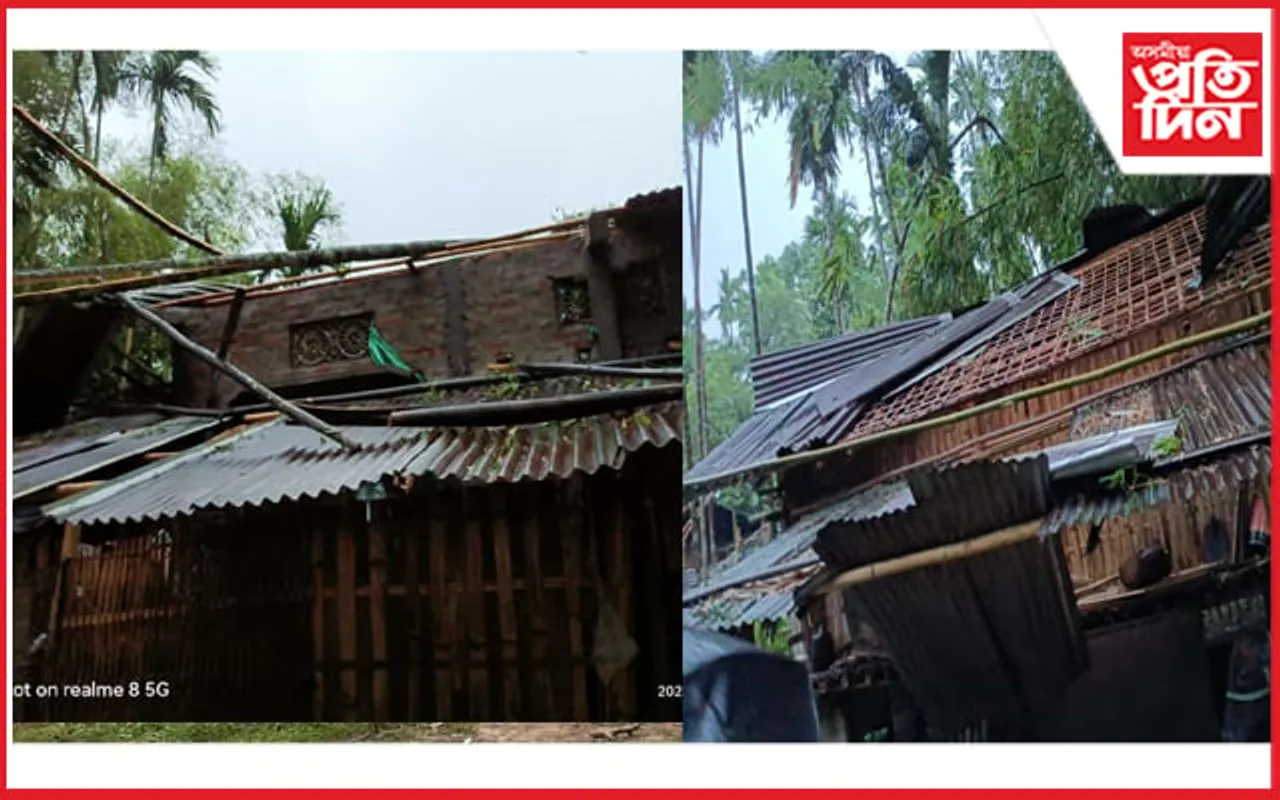 টেঙাখাতত ধুমুহাত ক্ষতিগ্ৰস্ত বহুজনৰ ঘৰ-বাৰী...