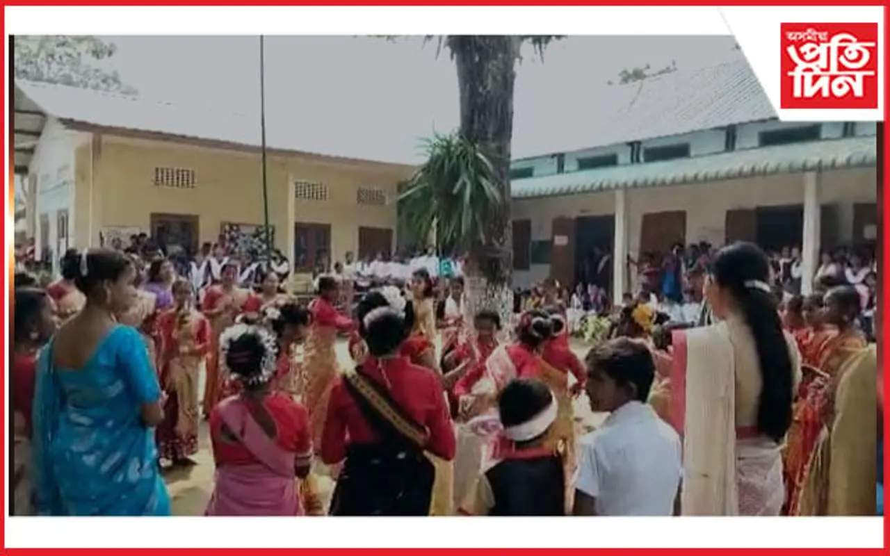 নুমলীগড় উচ্চতৰ মাধ্যমিক বিদ্যালয়ত বিহু আদৰণি...