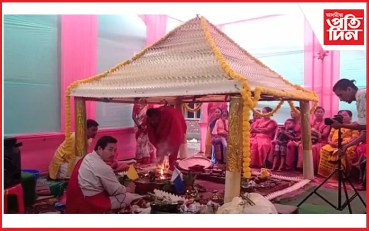 জামুগুৰিহাটৰ বাটমাৰী ধোবীখোলাত নেৱাৰ সম্প্ৰদায়ৰ বেল-বিয়া সম্পন্ন...