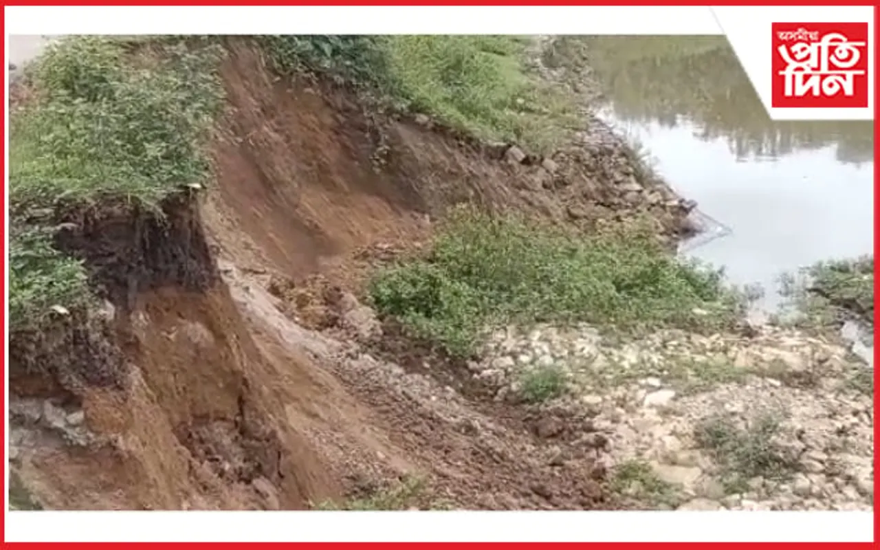 বাৰিষাৰ প্ৰথমজাক বৰষুণতেই মাধৱপাৰাত বৰপানী নদীৰ খহনীয়া...