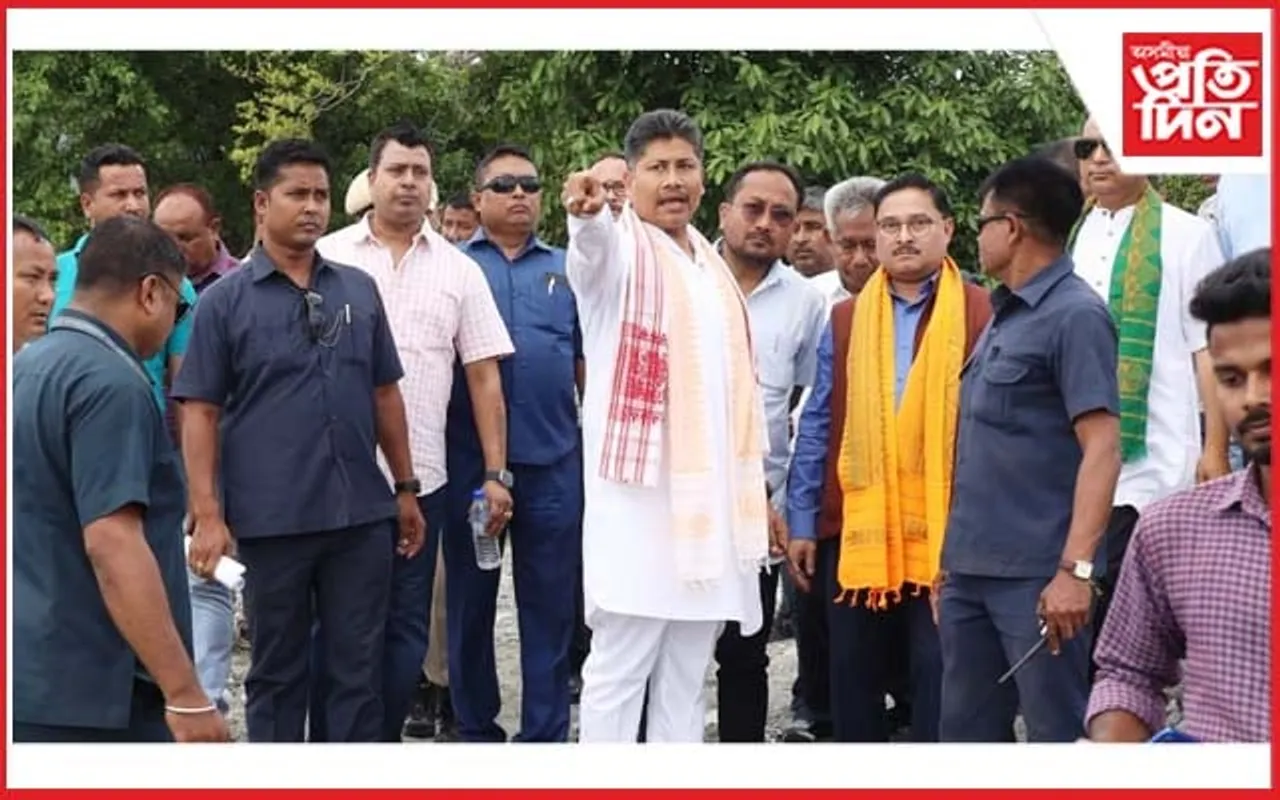ওদালগুৰিৰ বানপানী-খহনীয়াপ্ৰৱণ অঞ্চল পৰিদৰ্শন মন্ত্ৰী পীযুষৰ
