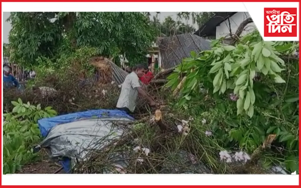 মেৰাপানীত প্ৰৱল ধুমুহা-শিলাবৃষ্টিৰ ফলত হাঁহাকাৰময় পৰিৱেশ, বিদ্যুৎ সংযোগ বিচ্ছিন্ন...