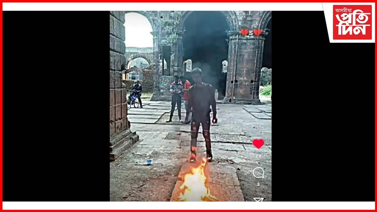 ইনষ্টাগ্ৰাম ৰীল বনাবলৈ ধ্বংস কৰিলে ঐতিহাসিক স্মৃতিচিহ্ন
