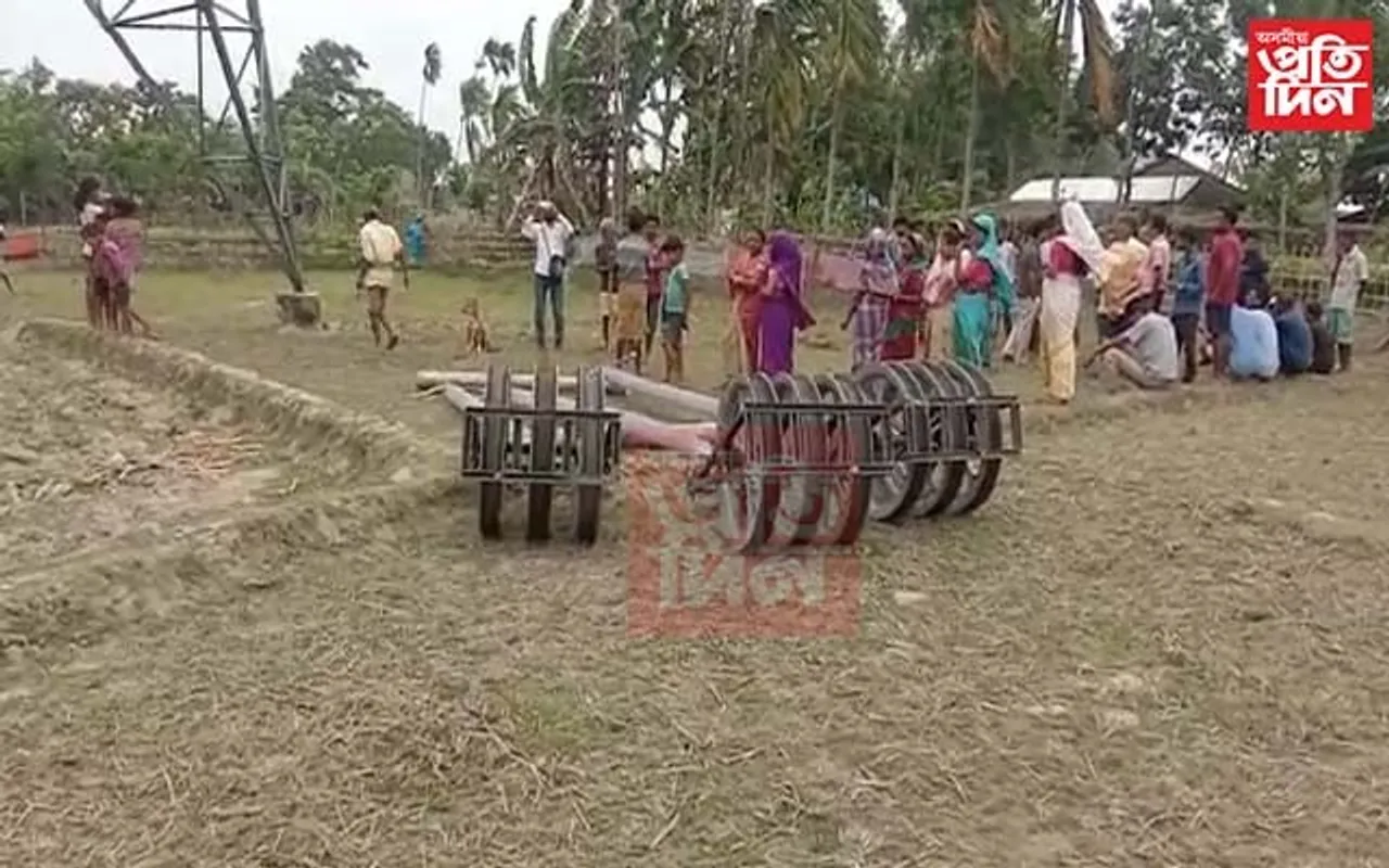ক্ষতিপূৰণ নিদিয়াৰ বাবেই পাৱাৰ গ্ৰীডৰ লাইন সংযোগৰ কাম বন্ধ কৰিলে ৰাইজে...