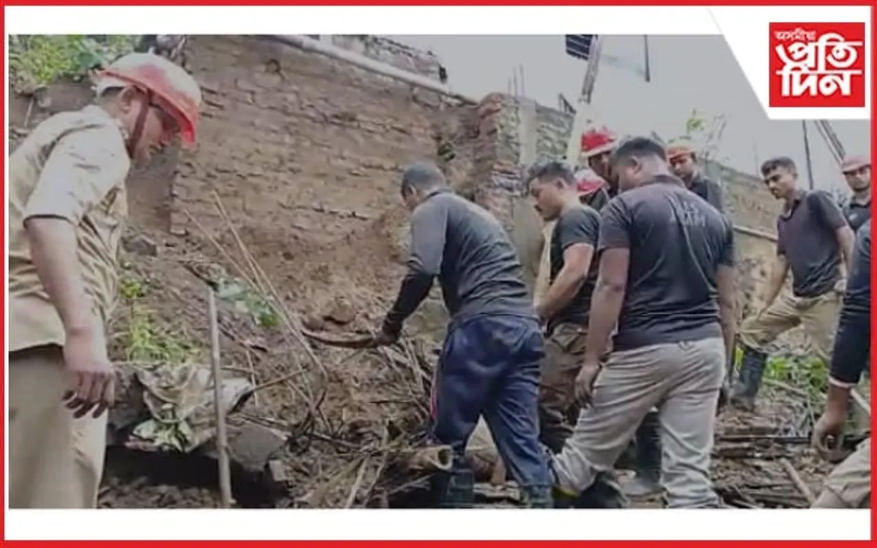 মহানগৰীৰ ধীৰেনপাৰাত ভূমিস্খলন