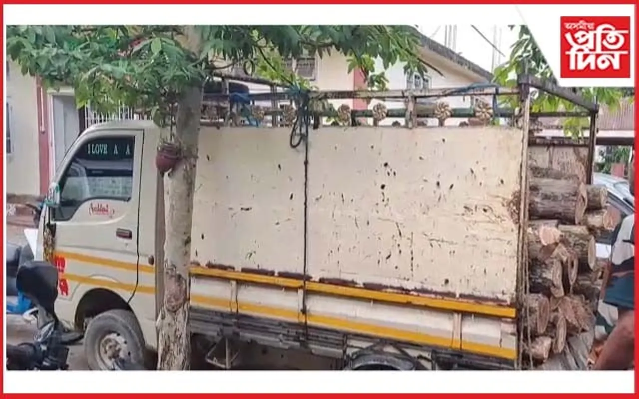 প্ৰায় ২ কোটি টকাৰ চোৰাং কাঠ জব্দ...