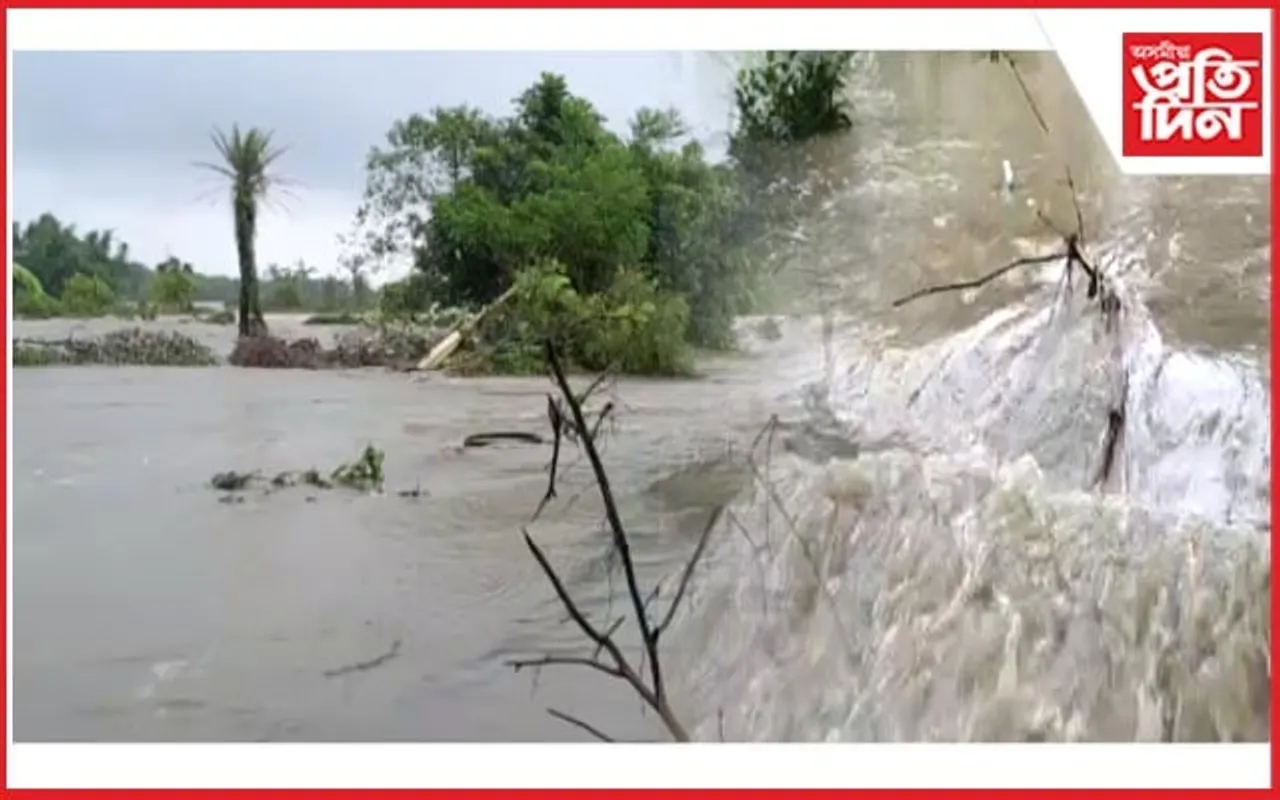 হঠাৎ মথাউৰি ছিঙি বাৰিষাৰ প্ৰথমটো বানত ডুবিল লখিমপুৰৰ কেইবাটাও অঞ্চল...