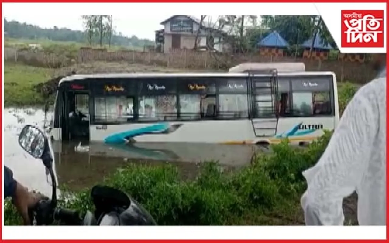 পুৱাই ছিপাঝাৰত দুৰ্ঘটনাঃ পথৰ বাছ সোমালগৈ খাৱৈত...