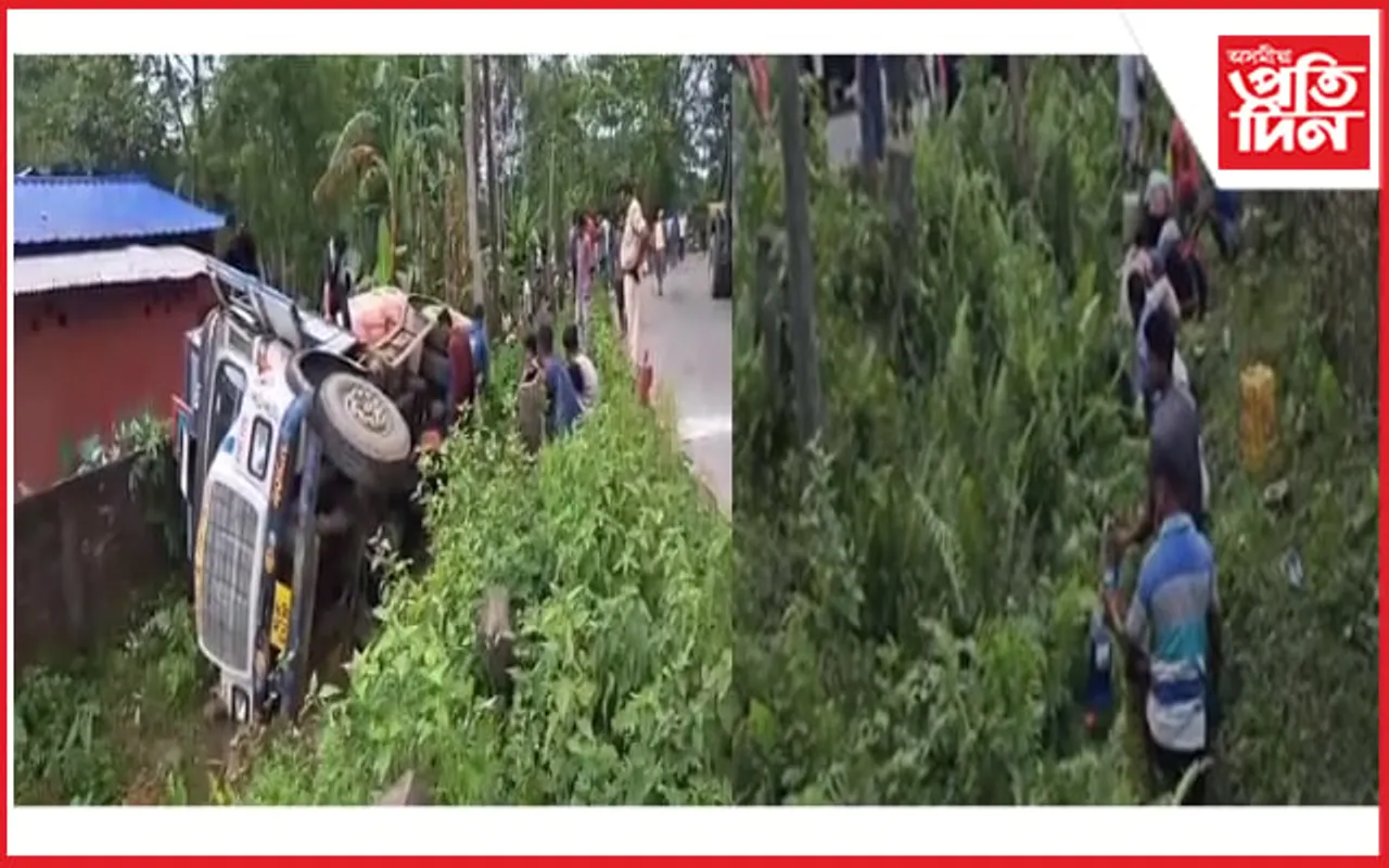 কেৰাচিন তেল ভৰ্তি টেংকাৰ দুৰ্ঘটনাঃ হাতে হাতে গেলন, বাল্টি লৈ ভিৰ একাংশৰ...