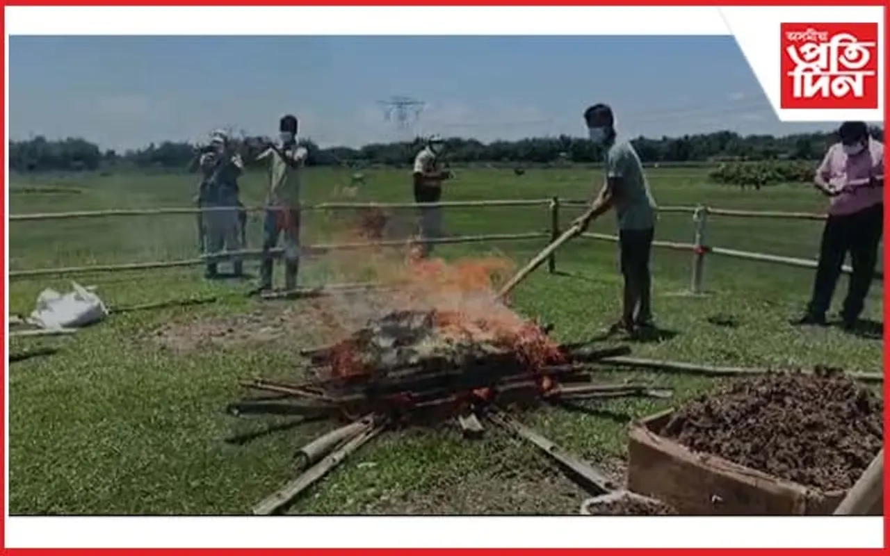 বিশ্বনাথত ১ কোটি ৫৬ লাখৰো অধিক মূল্যৰ নিচাজাতীয় দ্ৰব্য দাহন...