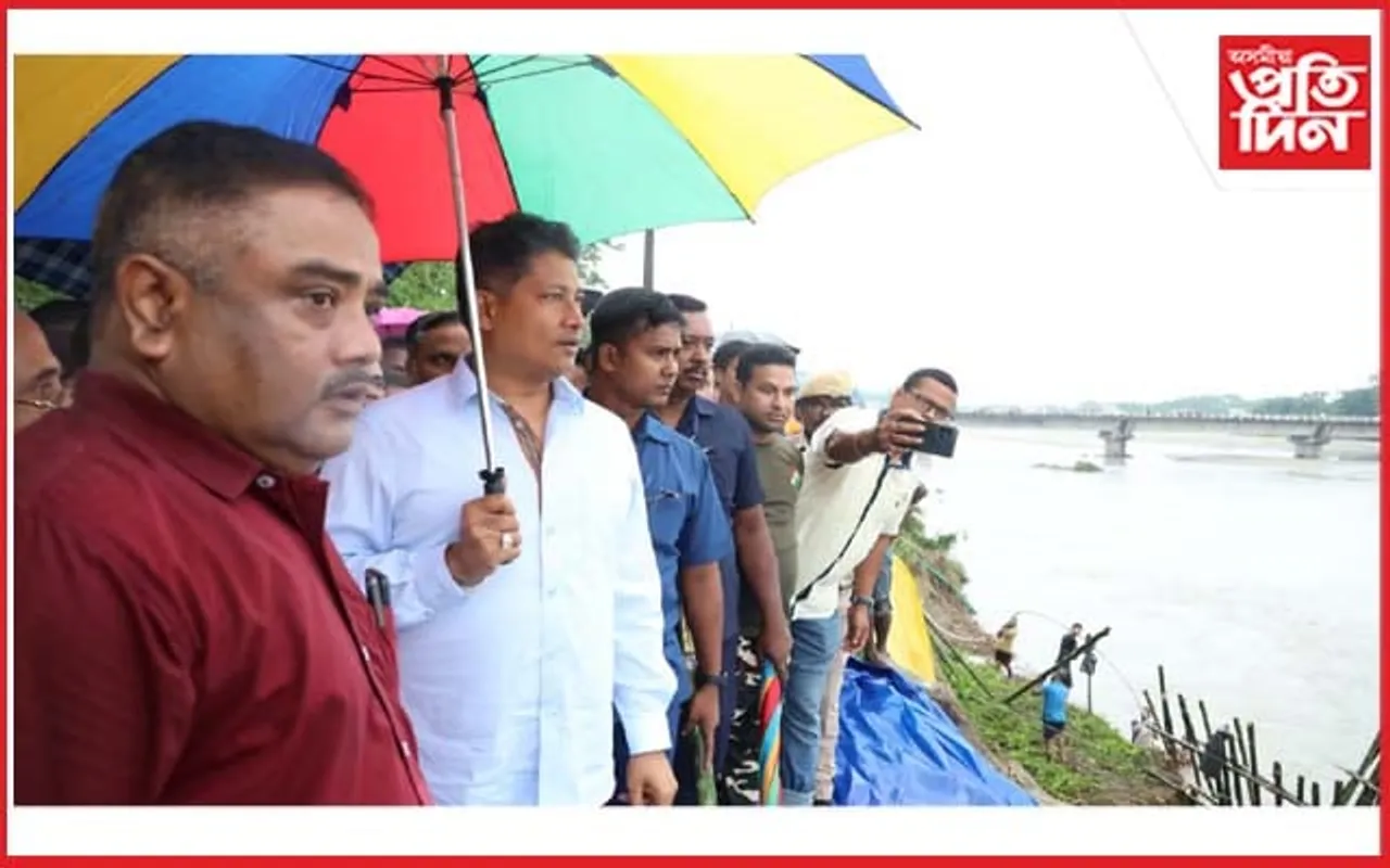 কমাৰকুছি-গঙ্গাপুখুৰীপাৰত পাগলাদিয়া নদীৰ মথাউৰি পৰিদৰ্শন জলসম্পদ মন্ত্ৰীৰ...